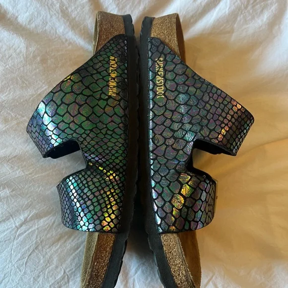 💜 Birkenstock Arizona size 40 Metallic Snake Print 💫 - Picture 6 of 12